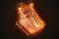 Flaming shopping cart. Business concept. 3D illustration