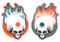 Flaming skulls