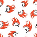 Flaming speedometer sign icon seamless pattern background. Accelerate vector illustration on white isolated background. Motion Royalty Free Stock Photo