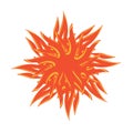 Flaming sun vector illustration on a white background Royalty Free Stock Photo