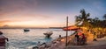 Cafe in the Sunset at the coast Curacao Views