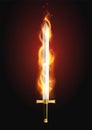 Flaming Sword Realistic Image Royalty Free Stock Photo