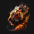 Flaming Tiger. Generative AI