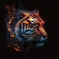 Flaming Tiger. Generative AI