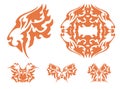 Flaming tiger symbols