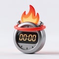 Flaming timer counting down Royalty Free Stock Photo