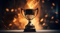 Flaming Triumph, Winner Trophy Ignited. Generative AI