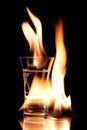 Flaming vodca Royalty Free Stock Photo