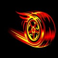 Flaming wheel Royalty Free Stock Photo