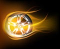 Flaming wheel Royalty Free Stock Photo