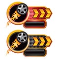 Flaming wheel web banners Royalty Free Stock Photo