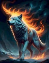 Flaming Wolf Illustration