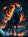 Flaming Wolf Illustration