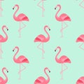 Flamingo Bird Background - Retro seamless pattern in vector Royalty Free Stock Photo