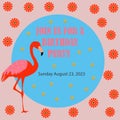 flamingo birthday party invite card