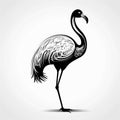 Flamingo In Black And White: Detailed Character Design With Chinese Iconography