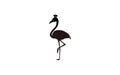 Flamingo with chef hat logo symbol design