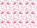 Flamingo chef and kitchen utensils seamless pattern