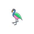 Flamingo Colorful line art Concept Designs Illustration Vector Template