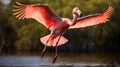 Flamingo In Flight: A Stunning Capture Of Nature\'s Elegance Royalty Free Stock Photo