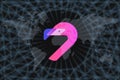 Flamingo FLM Abstract Cryptocurrency. With a dark background and a world map. Graphic concept for your design Royalty Free Stock Photo