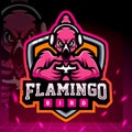 Flamingo gaming mascot. esport logo design Royalty Free Stock Photo
