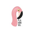 Flamingo head. Logo design. Vector illustration. Pink flamingo