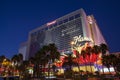 Flamingo Hotel at night in Las Vegas, NV on July 13, 2013