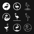 Flamingo icon, minimalistic vector illustration, symbol of bird Royalty Free Stock Photo