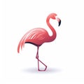 Minimalistic Vector Flamingo Icon On White Background Royalty Free Stock Photo