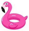 Flamingo inflatable pool float. Vector illustration. Royalty Free Stock Photo