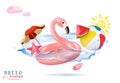 Flamingo inflatable toy. ÃÂ°llustration - Vector