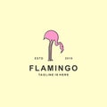 Flamingo logo with flat design Royalty Free Stock Photo