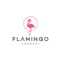 Flamingo logo icon in trendy minimal line linear style