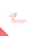 Flamingo logo with stylish simple line art concept idea