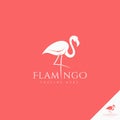 Flamingo logo with stylish simple silhouette art concept idea