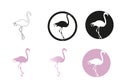 Flamingo minimal vector illustration Royalty Free Stock Photo