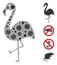 Flamingo Mosaic of CoronaVirus Elements Royalty Free Stock Photo