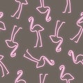 Flamingo neon effect shapes seamless pattern.