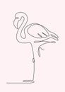 Flamingo in one line. Stylish decorative element. Vector illustration.