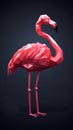 Flamingo Origami Geometric Art on Dark Background.