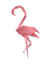 Flamingo origami low poly style. Polygonal mosaic vector illustration. Decorative origami paper flamingo.