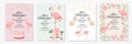 Flamingo party invitation.Baby shower invitations. Royalty Free Stock Photo