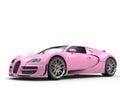 Flamingo pink modern super sports car