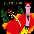 Hipster flamingo