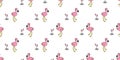 Flamingo seamless pattern vector pink Flamingos bird cartoon scarf isolated tile background repeat wallpaper illustration