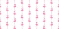 Flamingo seamless pattern vector pink Flamingos tropical exotic bird scarf isolated tile background repeat wallpaper cartoon illus