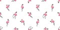 Flamingo seamless pattern vector top hat pink Flamingos exotic bird tropical scarf isolated cartoon illustration tile background r