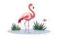 flamingo vector flat minimalistic isolated vector style illustration Royalty Free Stock Photo