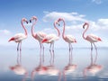 Ai Generated illustration Wildlife Concept of Flamingo on white Royalty Free Stock Photo